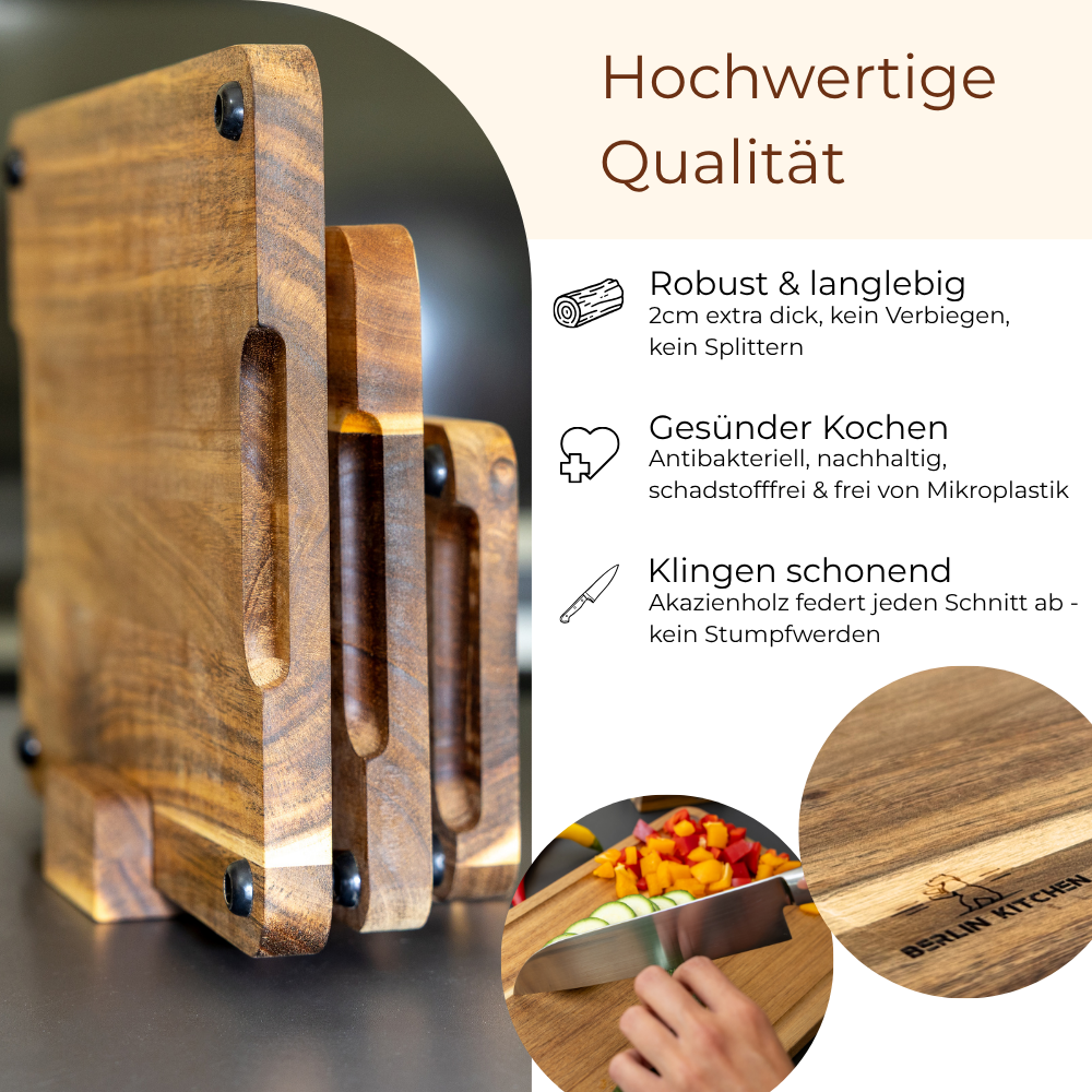 Cut'n Cook Moments Schneidebrett 3er Set mit GRATIS Pflegeöl