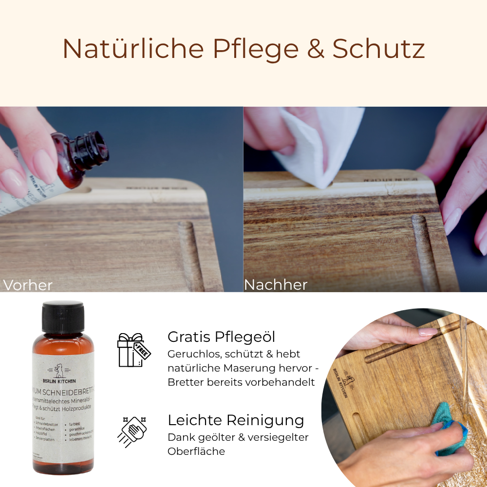 Cut'n Cook Moments Schneidebrett 3er Set mit GRATIS Pflegeöl