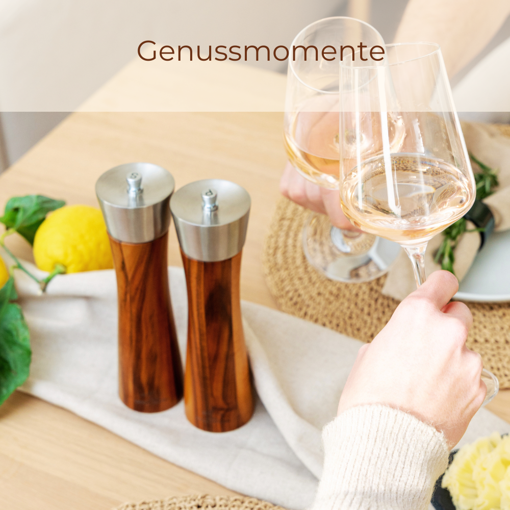 Salt'n Pepper Passion - hochwertige Salz & Pfeffermühle im Set mit GRATIS Dosierlöffel